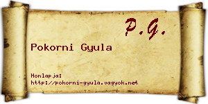 Pokorni Gyula névjegykártya